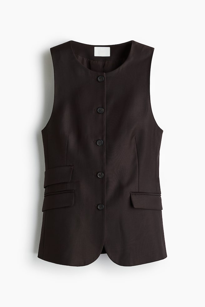 Long waistcoat - Dark brown - 1