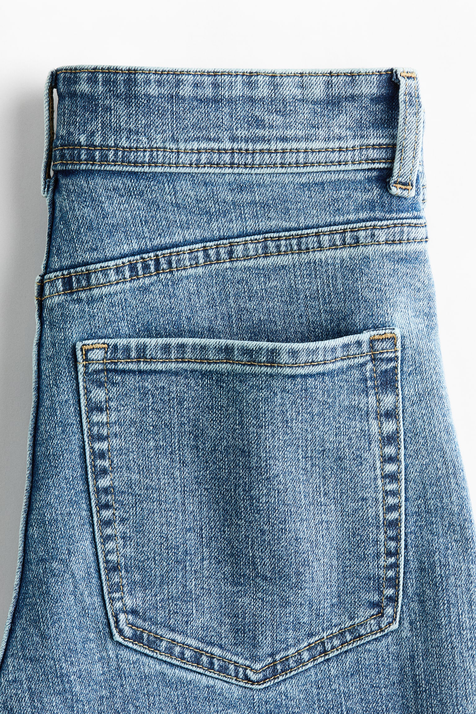 Wide High Waist Ankle Jeans - Denimblau/Weiß/Beige/Dunkles Denimblau/Helles Denimblau - 4