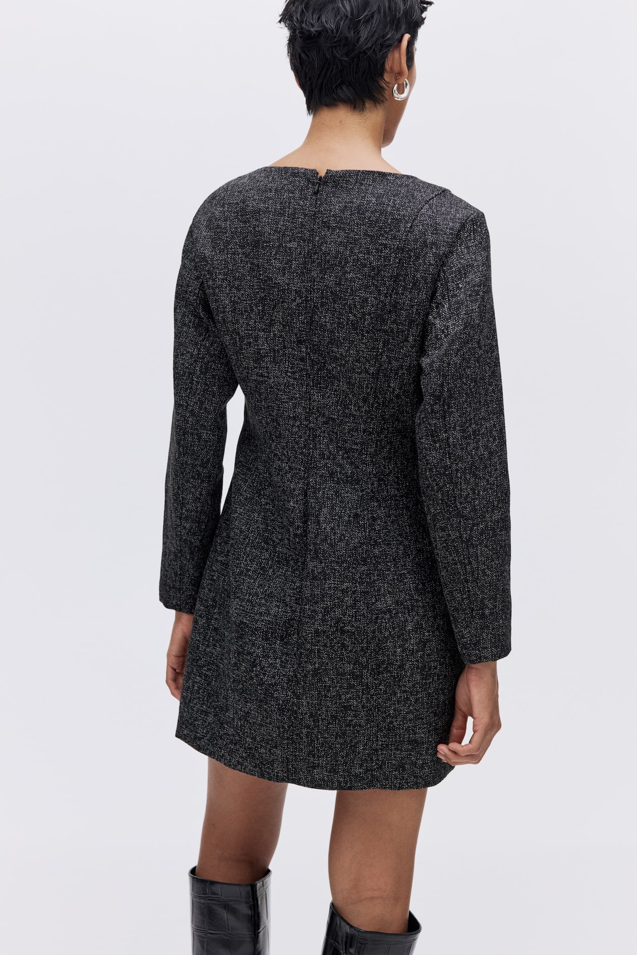 Long-Sleeved Boucle Dress - image 2