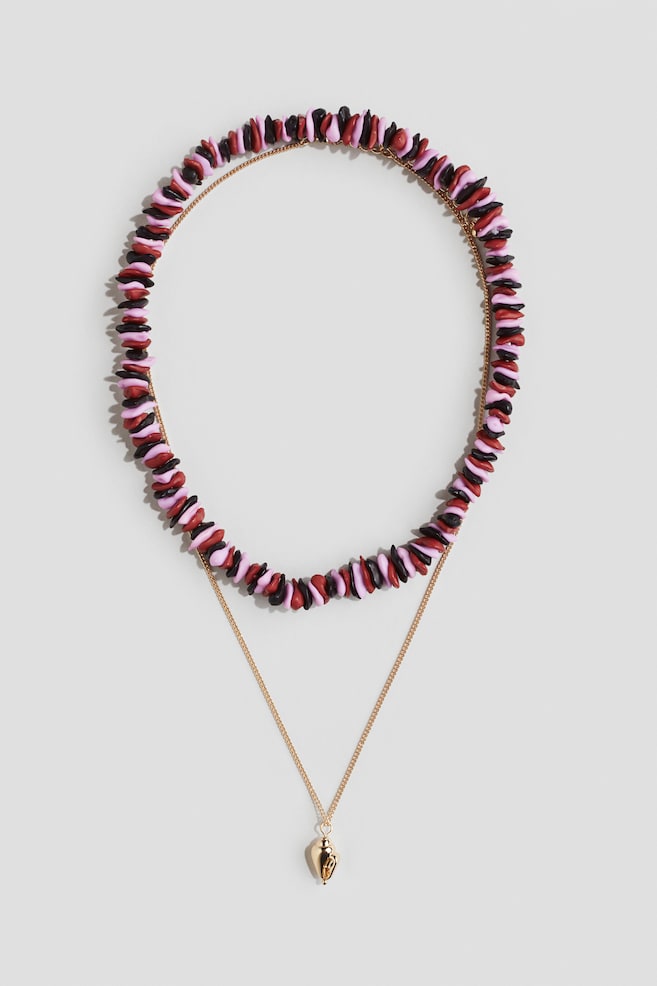 2-pack necklaces - Gold-coloured/Red - 1