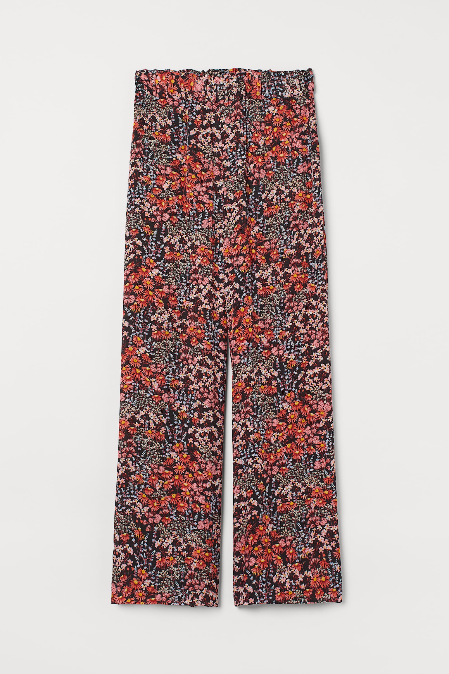 Wide trousers - Dark blue/Red floral