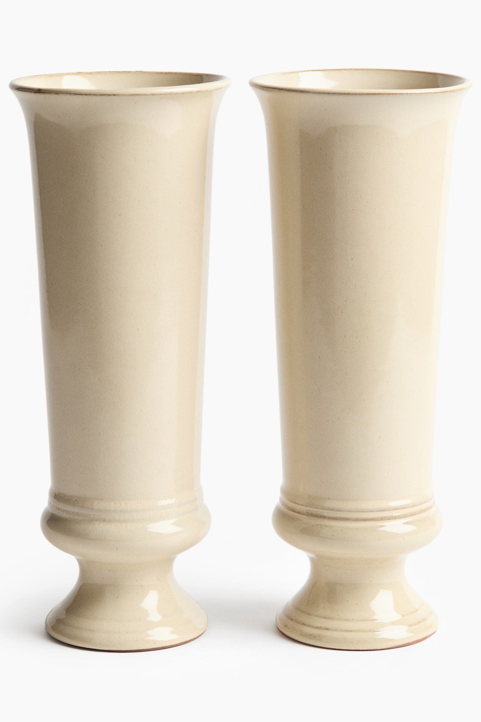Grand vase en terre cuite avec glaçure réactive - Beige clair - 4