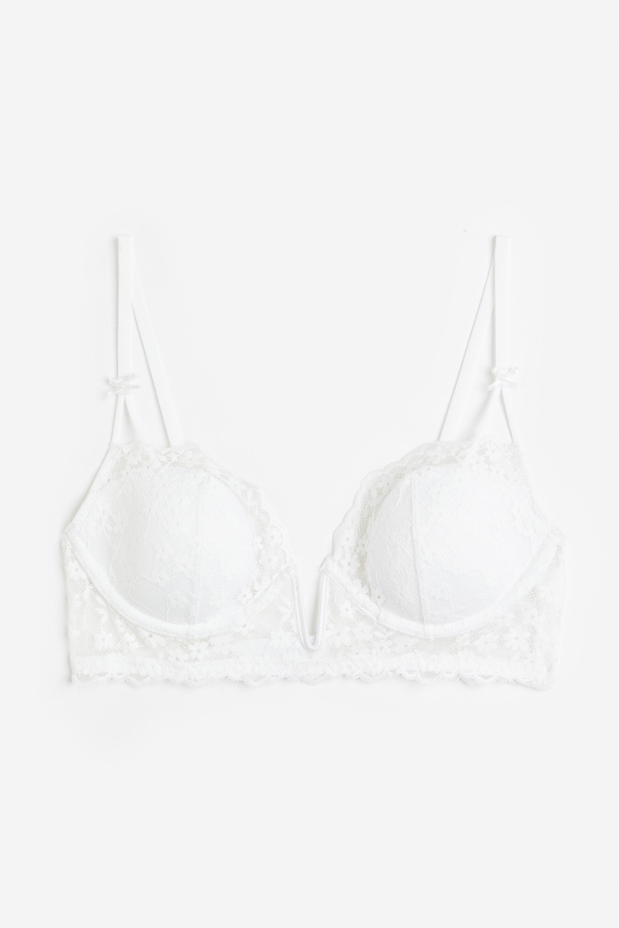 Padded underwired lace bra White Ladies H&M GB