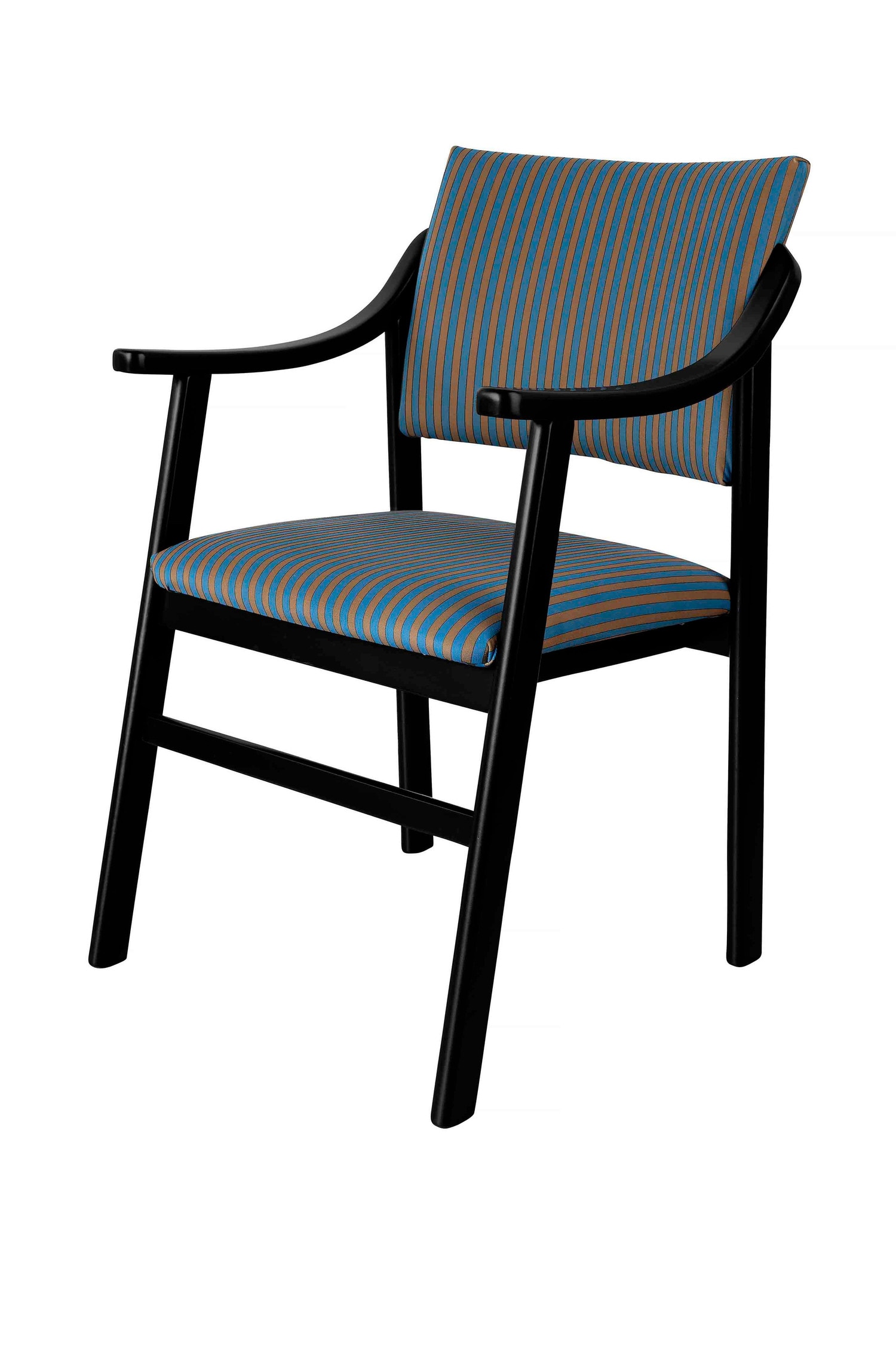 Really Nice Things - Silla Reposabrazos Etienne Madera Haya - Rayas Azules , Marrones