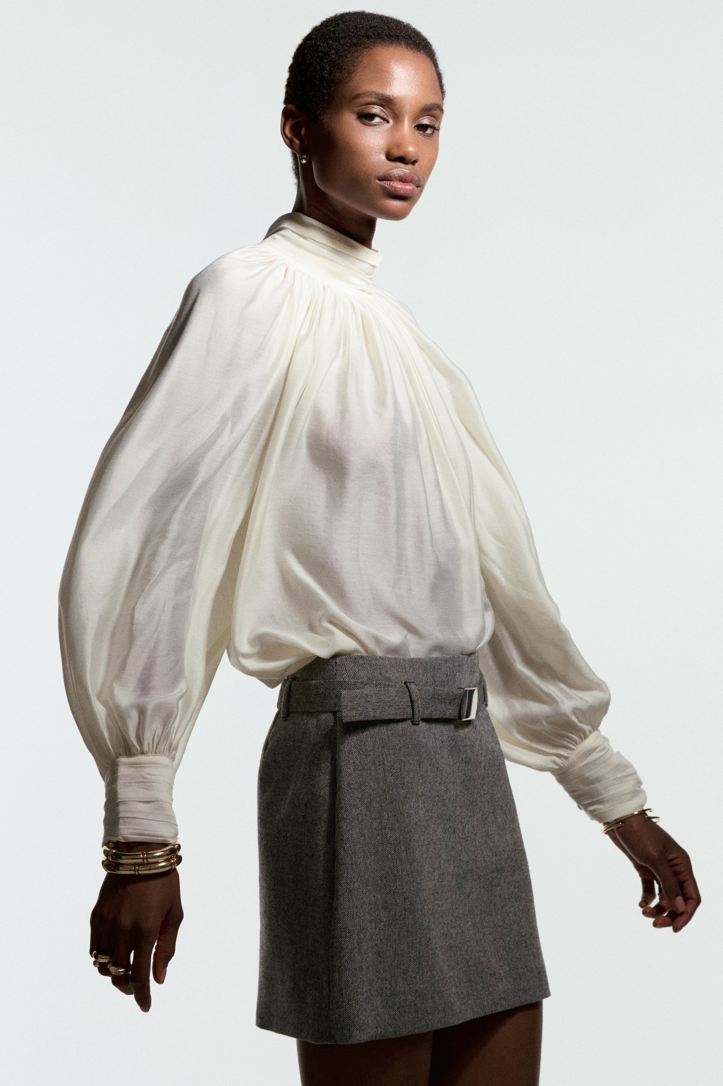 Belted mini skirt