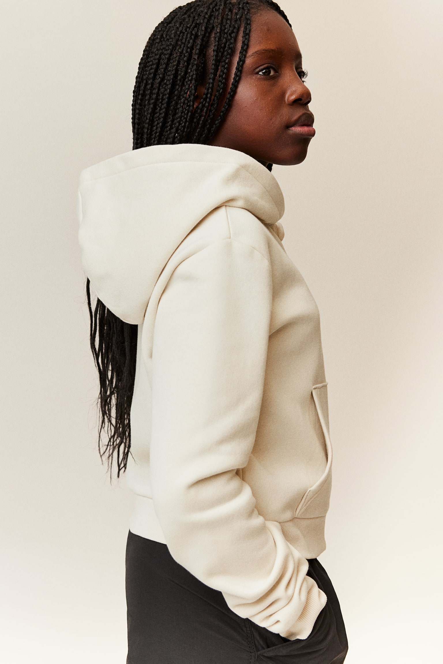 Zip Up Hoodie - Natural white/Dark grey/Light grey marle - 2