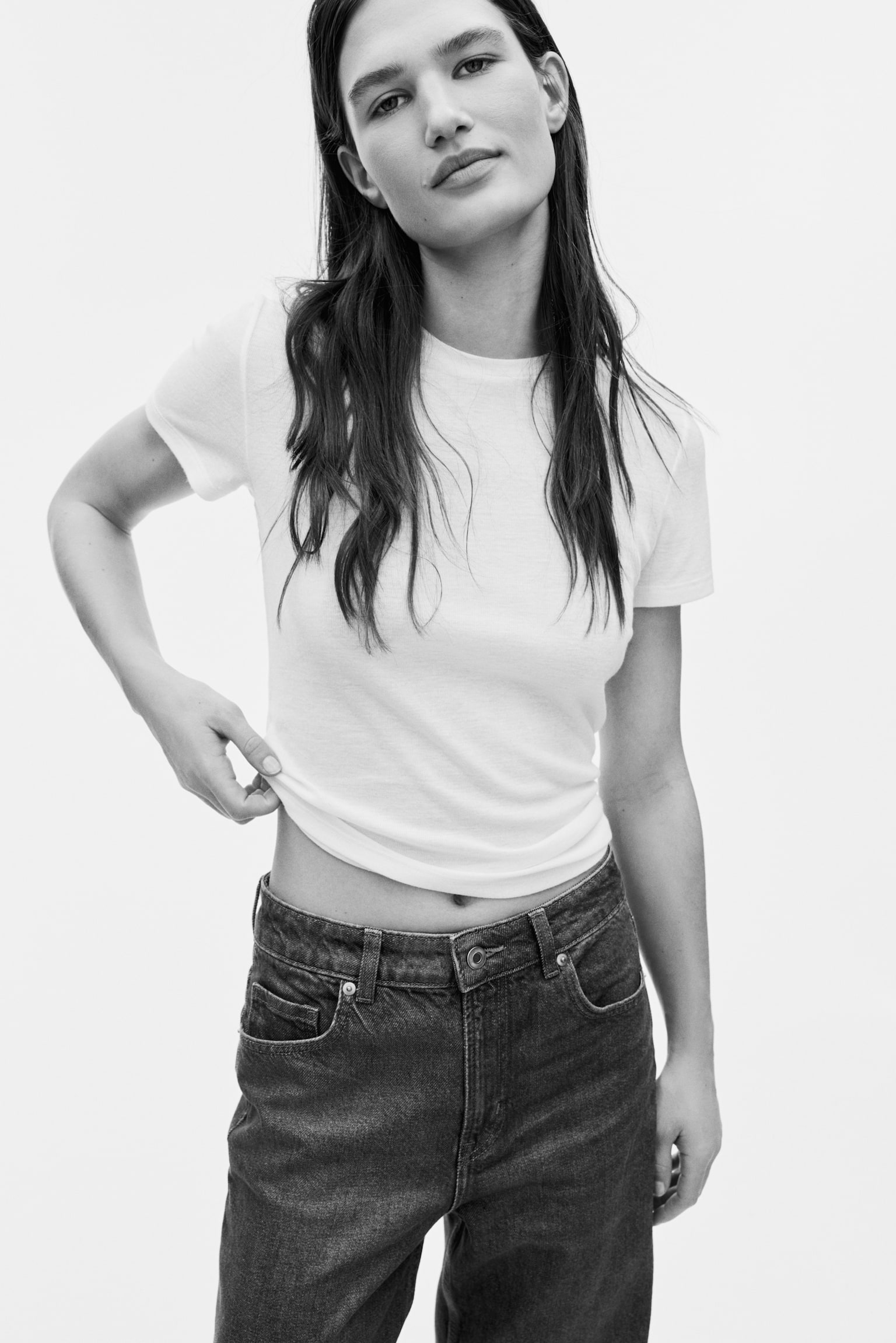 Wide High Jeans - Blu denim scuro/Blu denim chiaro/Blu denim scuro/Blu denim scuro/gessato/Blu denim/Grigio denim/Beige chiaro/Grigio/Blu denim/Nero/Blu denim/Bianco - 3