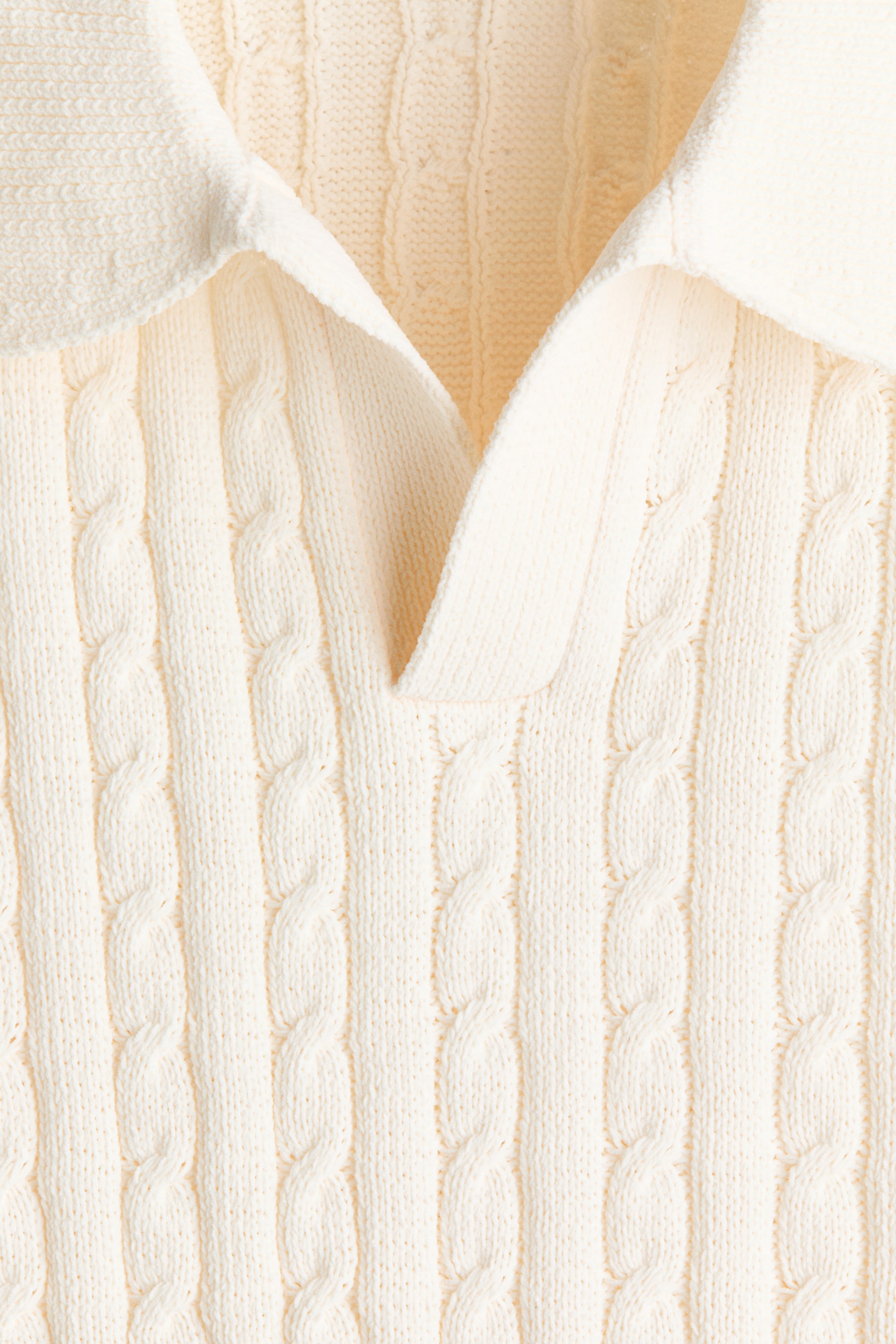 Relaxed-Fit Cable-Knit Polo Shirt