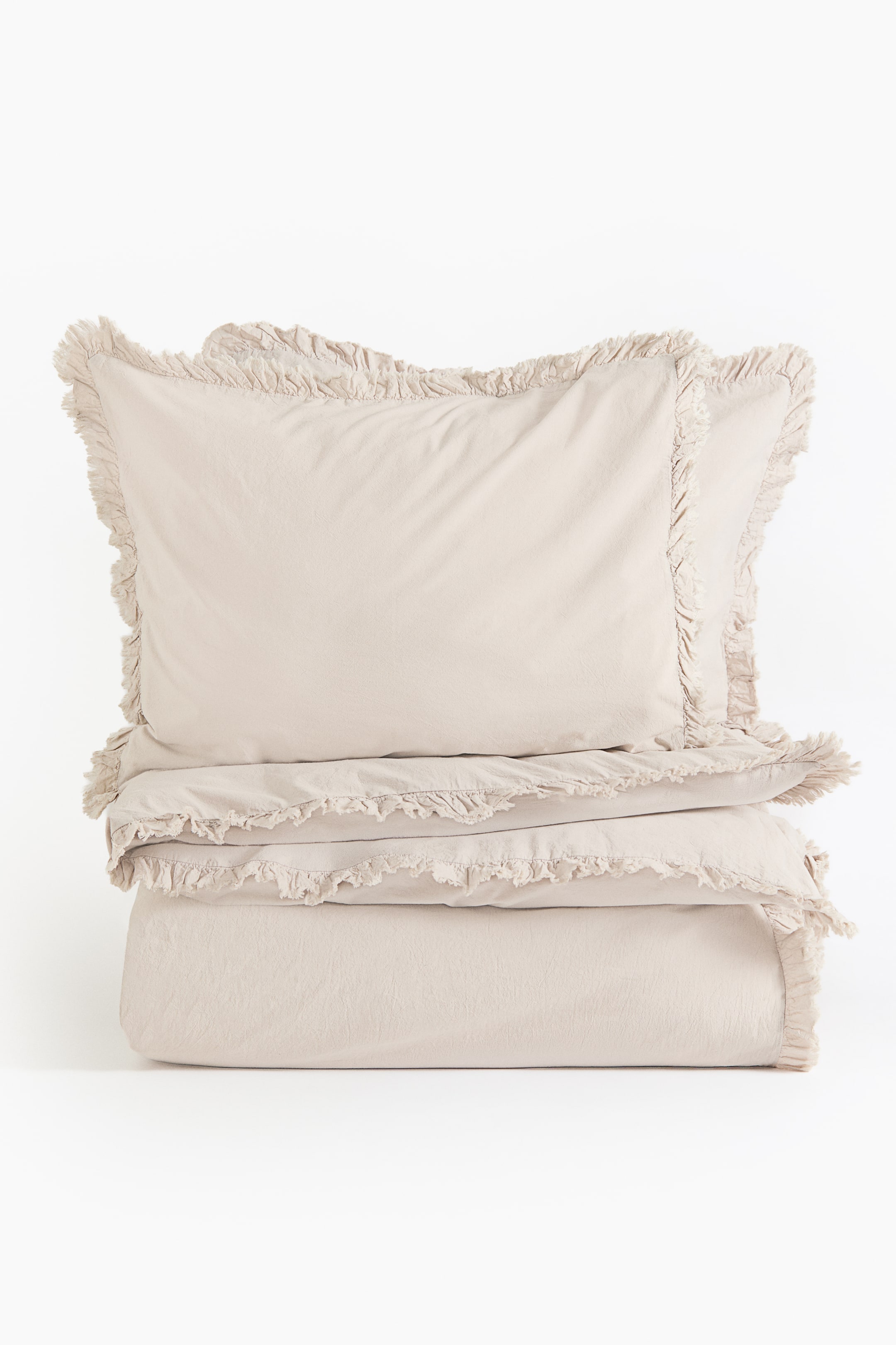 Ver imagem maior: Conjunto de capa de edredão para cama de casal - Bege claro - HOME | H&M PT 1