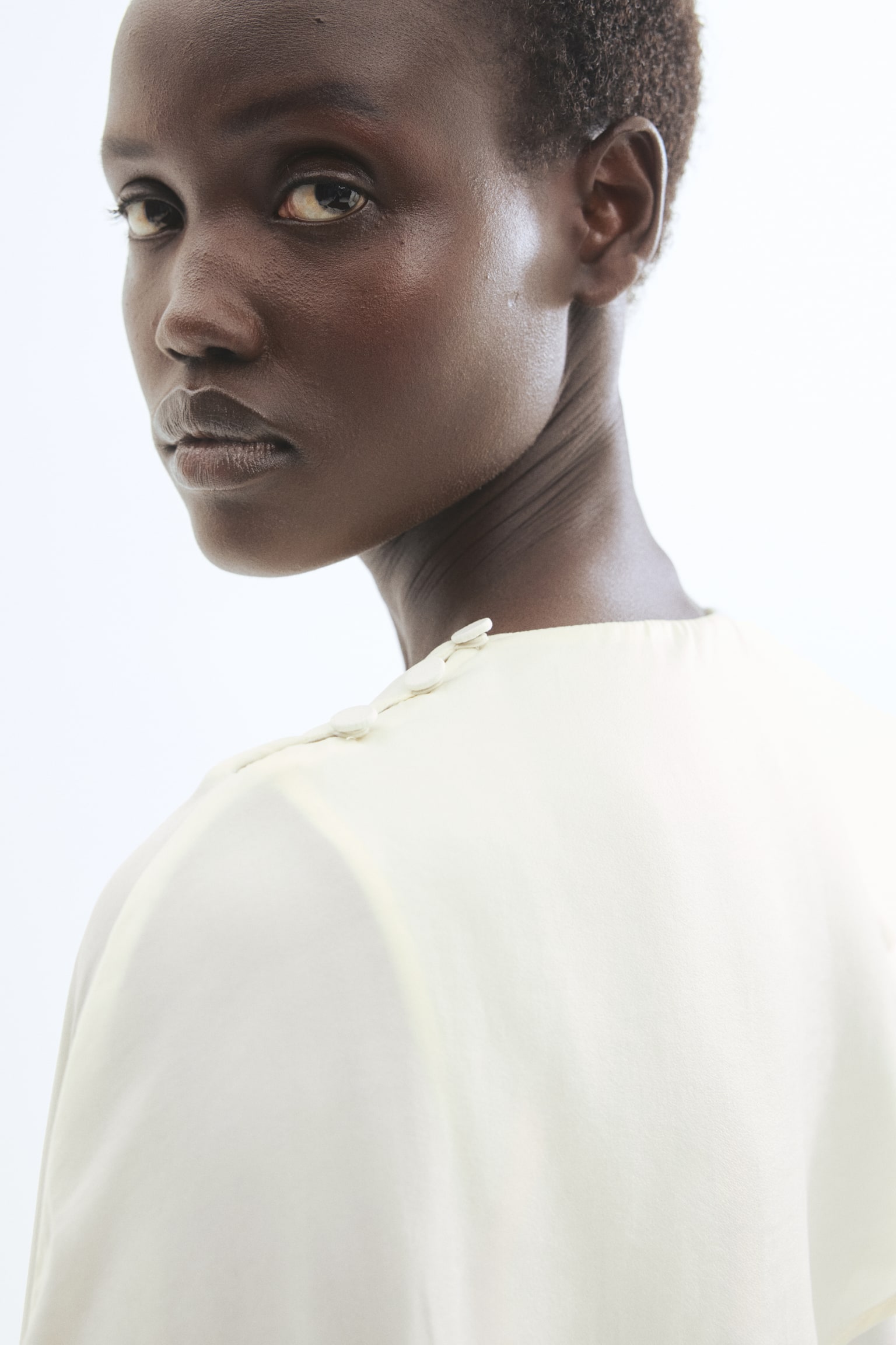 Cape-detail blouse - Cream/Cream/Cheetah print - 3