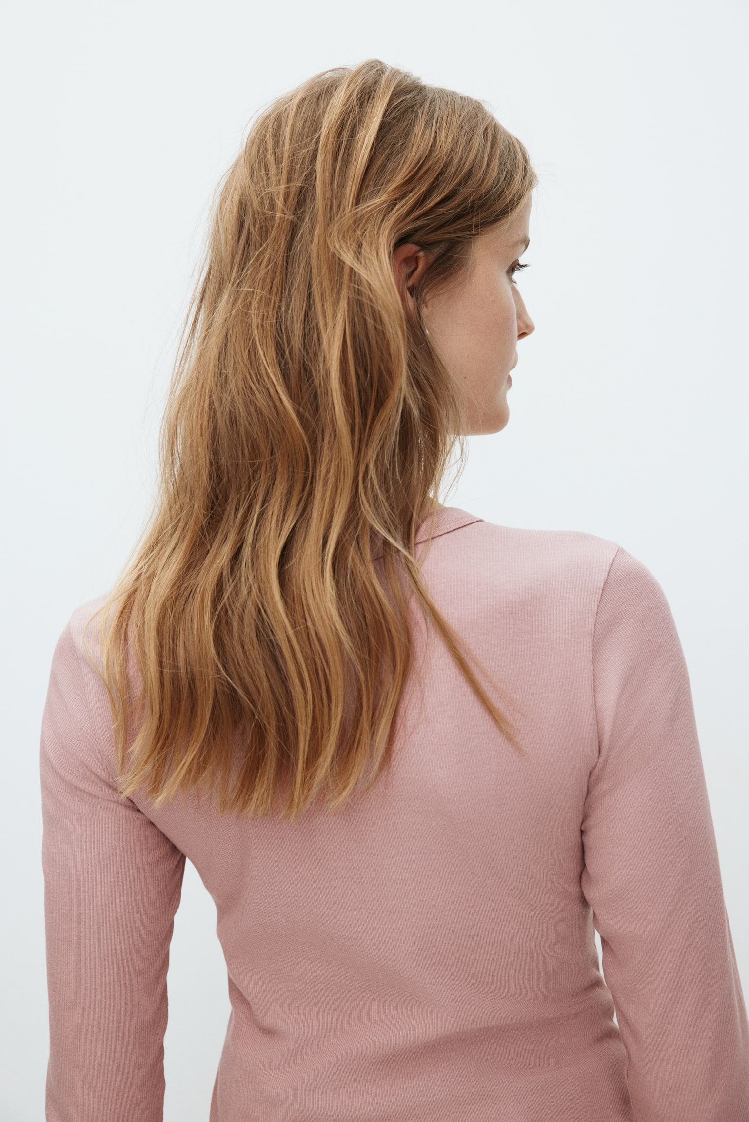 MAMA Top van ribtricot - Dusty roze/Zwart/Roomwit/Lichtbeige gemêleerd/Bordeauxrood/Lichtgroen/Helderrood/Grijs gemêleerd - 6