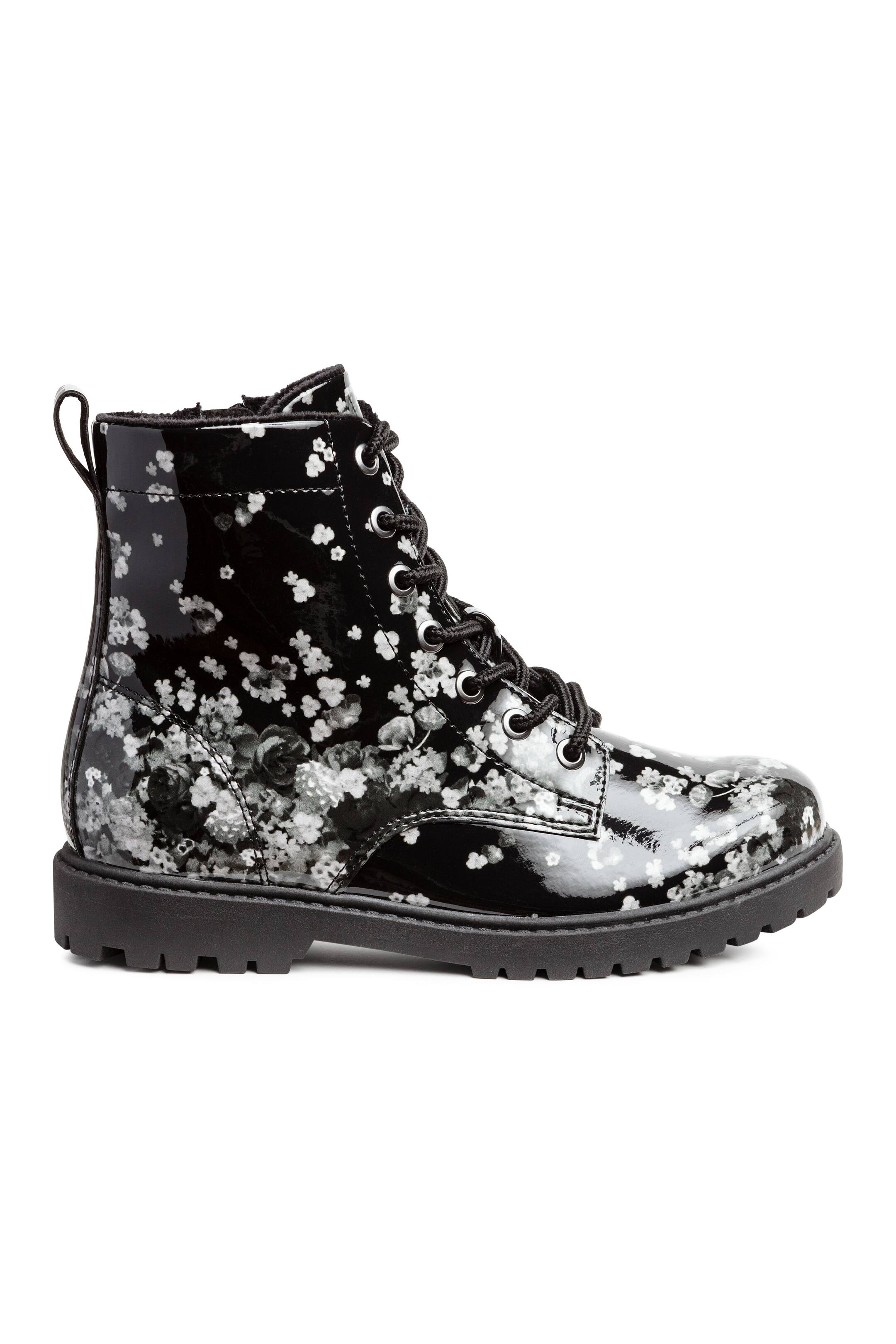View larger image: Fleece-lined boots - Black/Floral - Kids | H&M GB 1