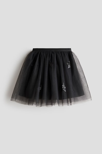 スパンコールチュールスカート