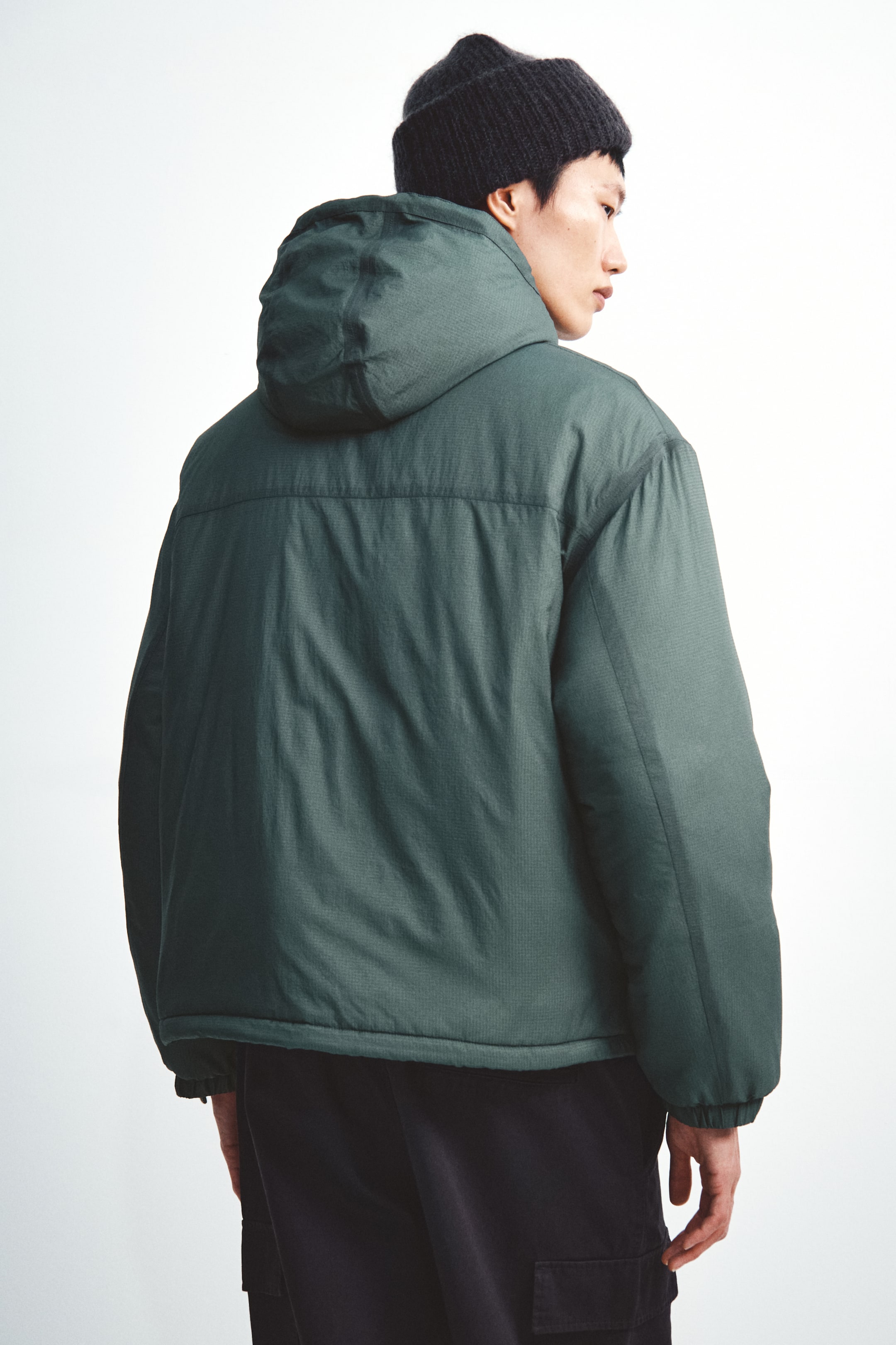 이미지 확대 보기: 나일론 패딩 재킷 - 포레스트 그린 - Men | H&M KR 4