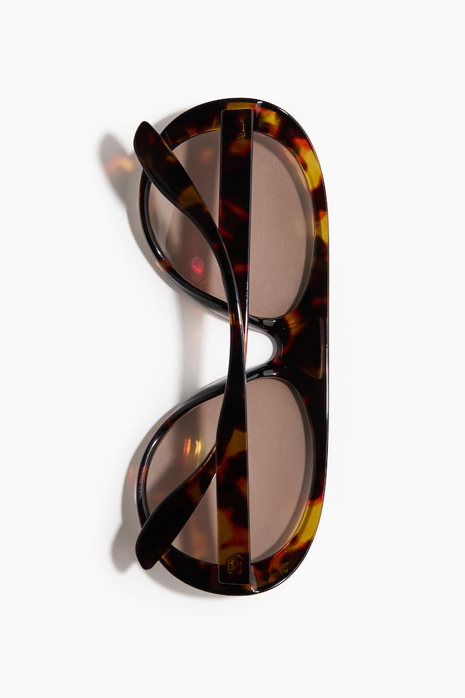 Aviator-style sunglasses - Brown/Tortoiseshell pattern/Brown/Brown - 1