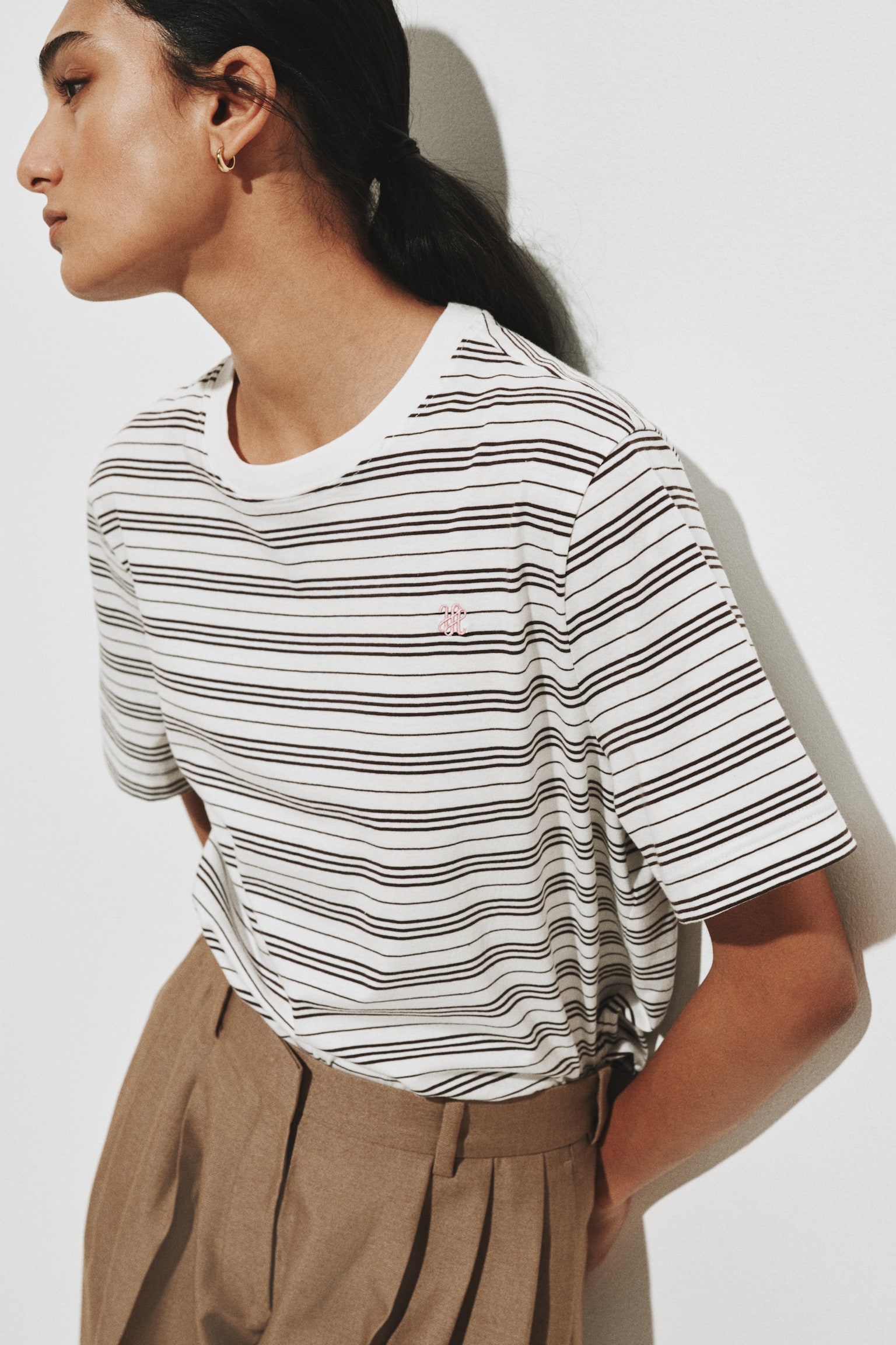 Áo thun cotton - Màu trắng/Kẻ/Màu trắng/The Voyagers - 5