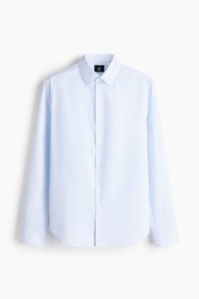 Slim Fit Easy Iron Shirt - Light blue/Stripe/White/Light blue/Stripe/Black/Light blue/Navy blue/Light pink/Stripe - 1