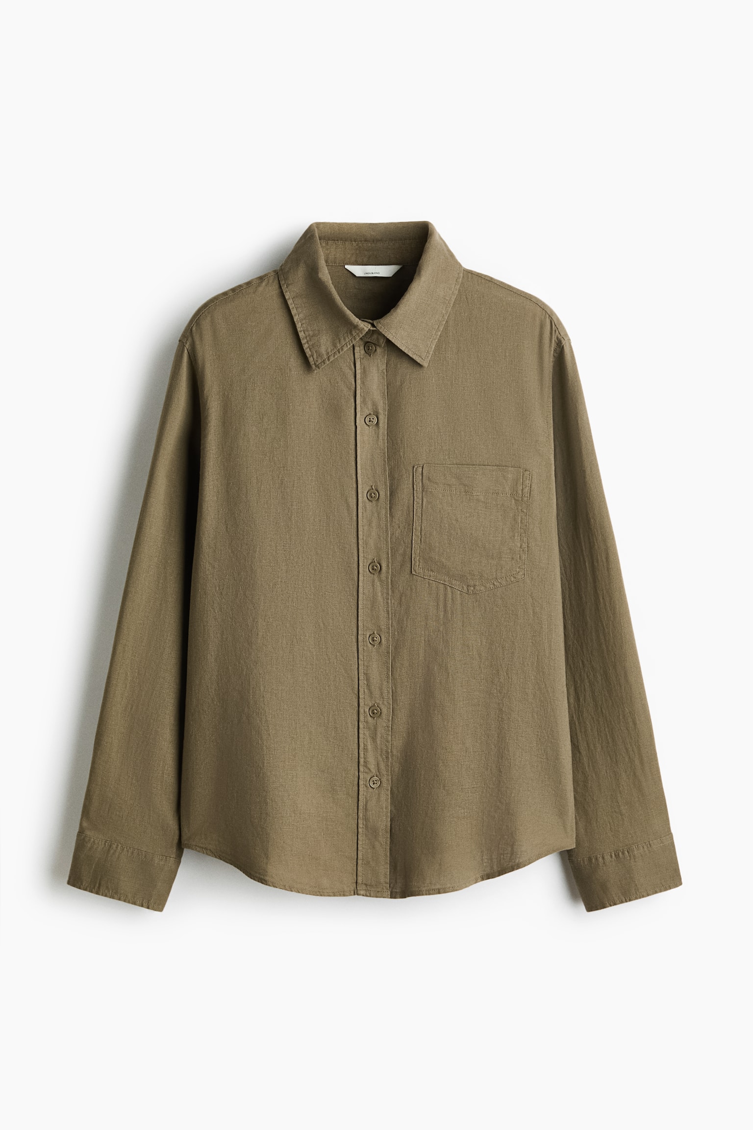 Linen-blend shirt - Khaki green/Light pink/Striped/White/Light blue/Striped