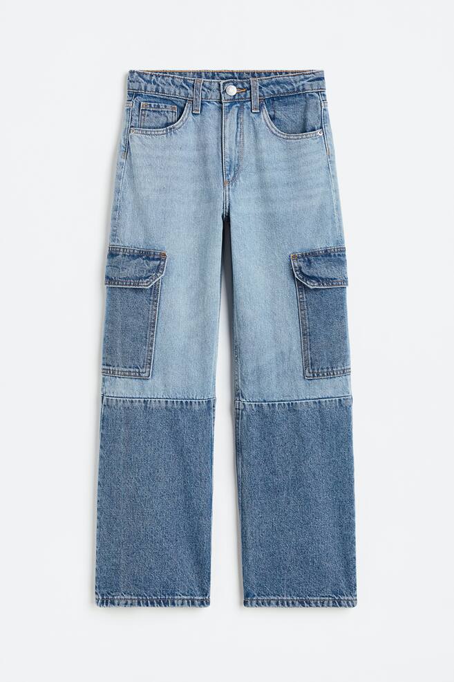 Wide Fit High Jeans - Hellblau