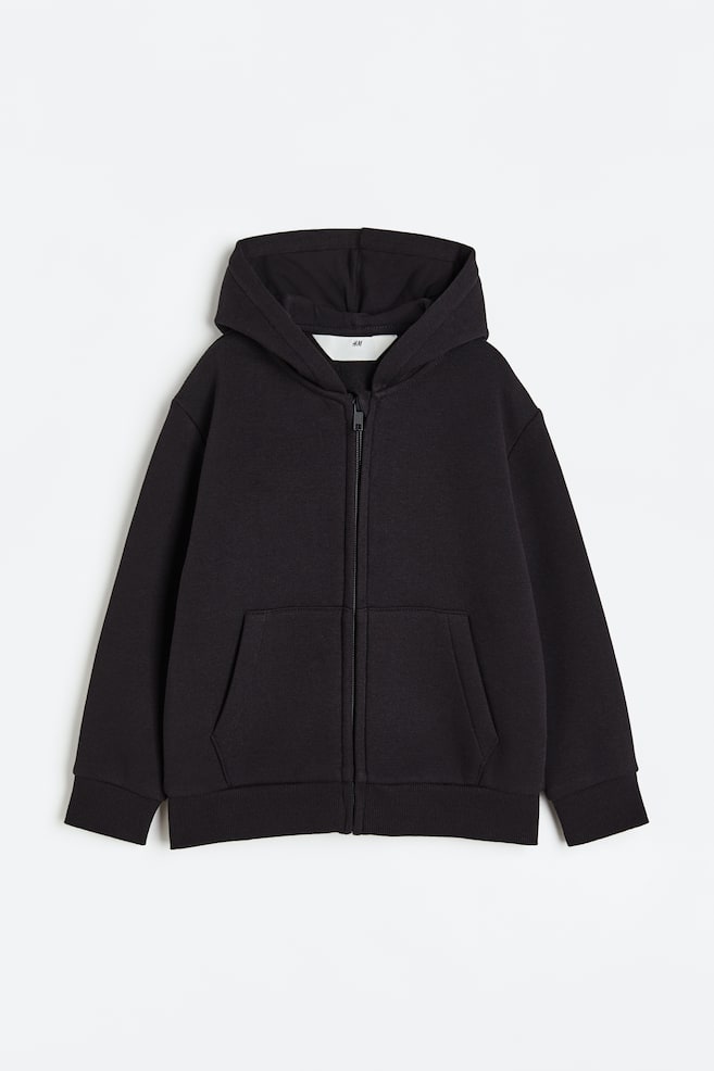 Zip-through hoodie - Black/Dark blue/Light grey marl/Navy blue