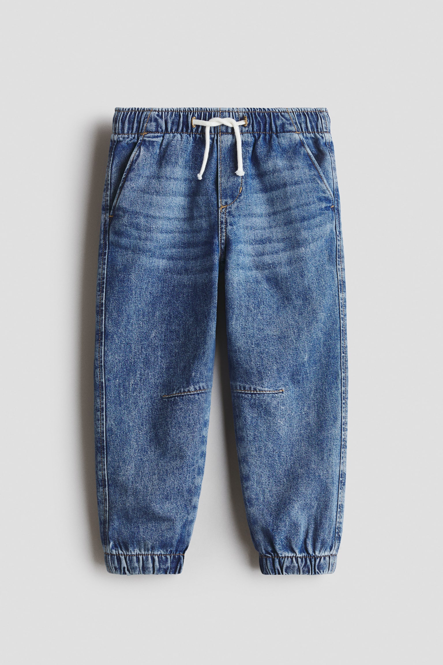 Cotton denim joggers - Denim blue/Washed light denim blue