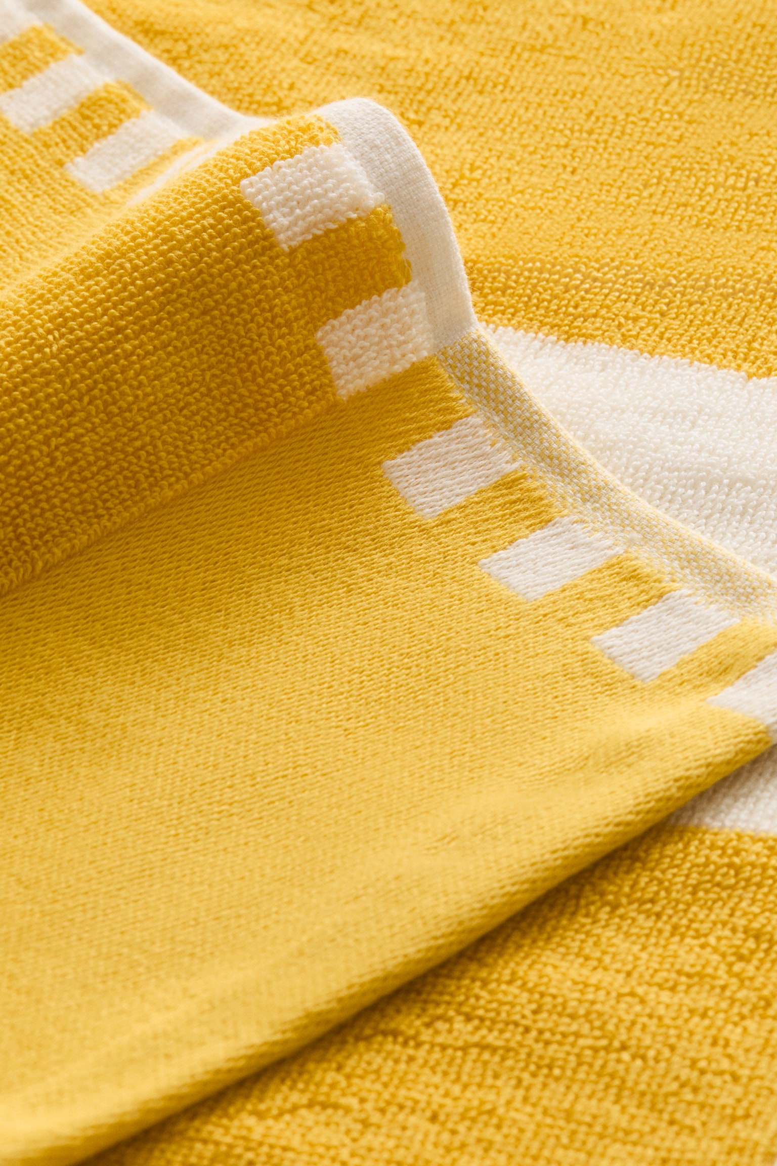 Striped cotton beach towel - Yellow/Striped/Orange/Striped/Bright blue/Striped/Light beige/Striped - 5