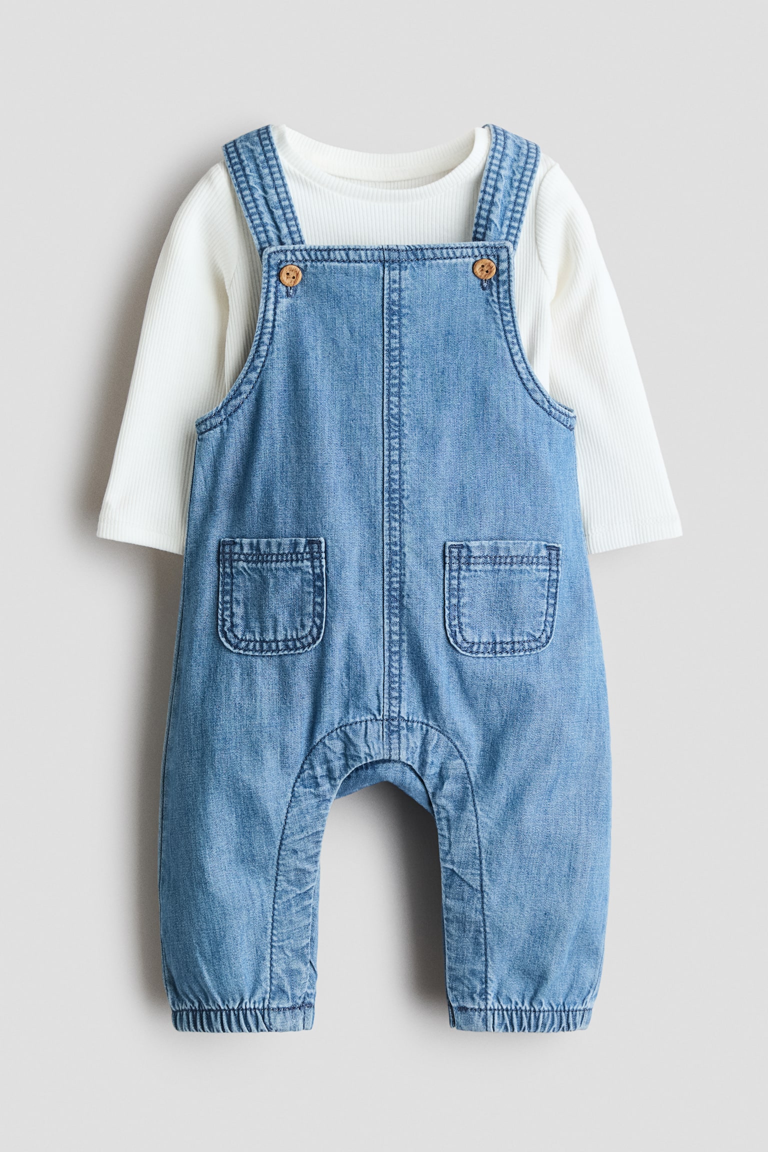 Ensemble 2 pièces en coton - Bleu denim
