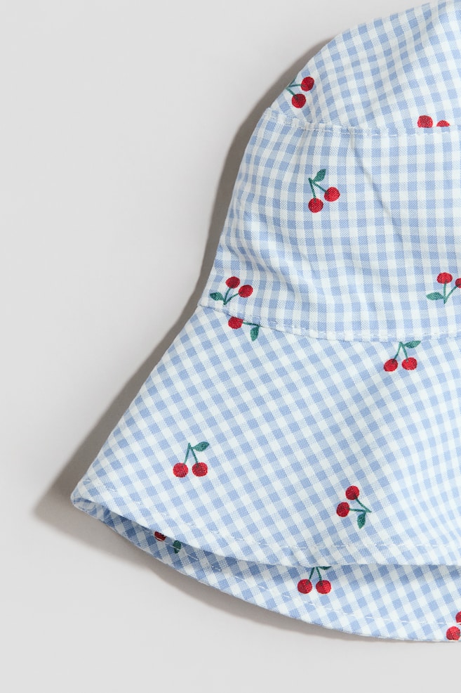 Cotton sun hat-Blue/Cherries - 2