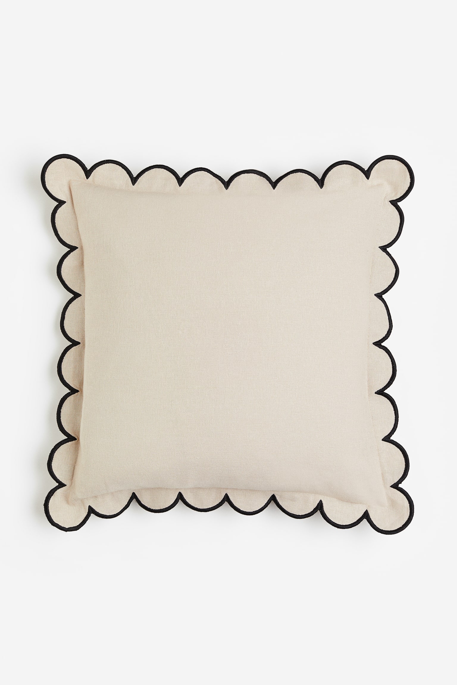 Linen-blend cushion cover - Beige - 1