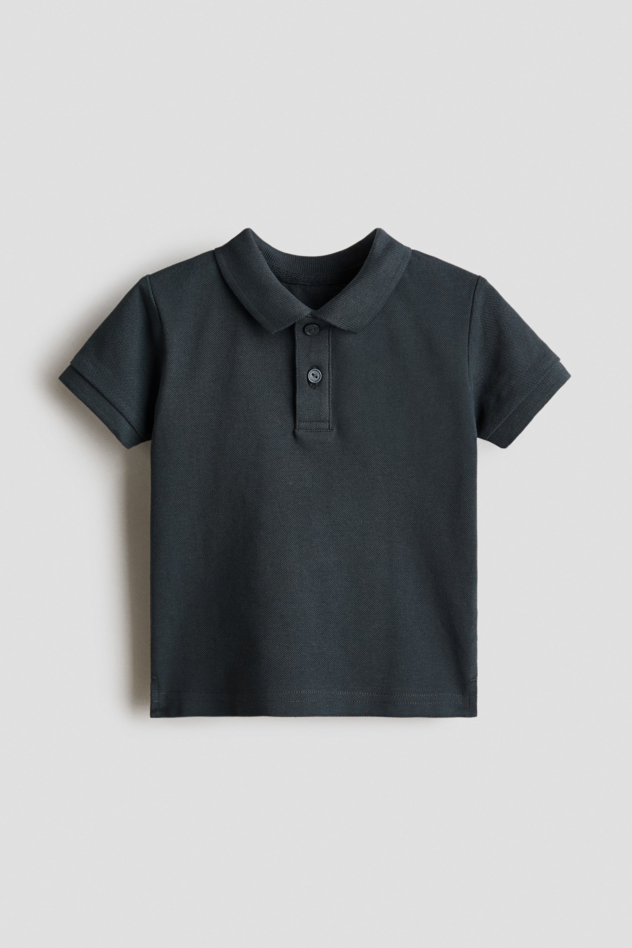 View larger image: Cotton piqué polo shirt - Dark grey - Kids | H&M SG 1