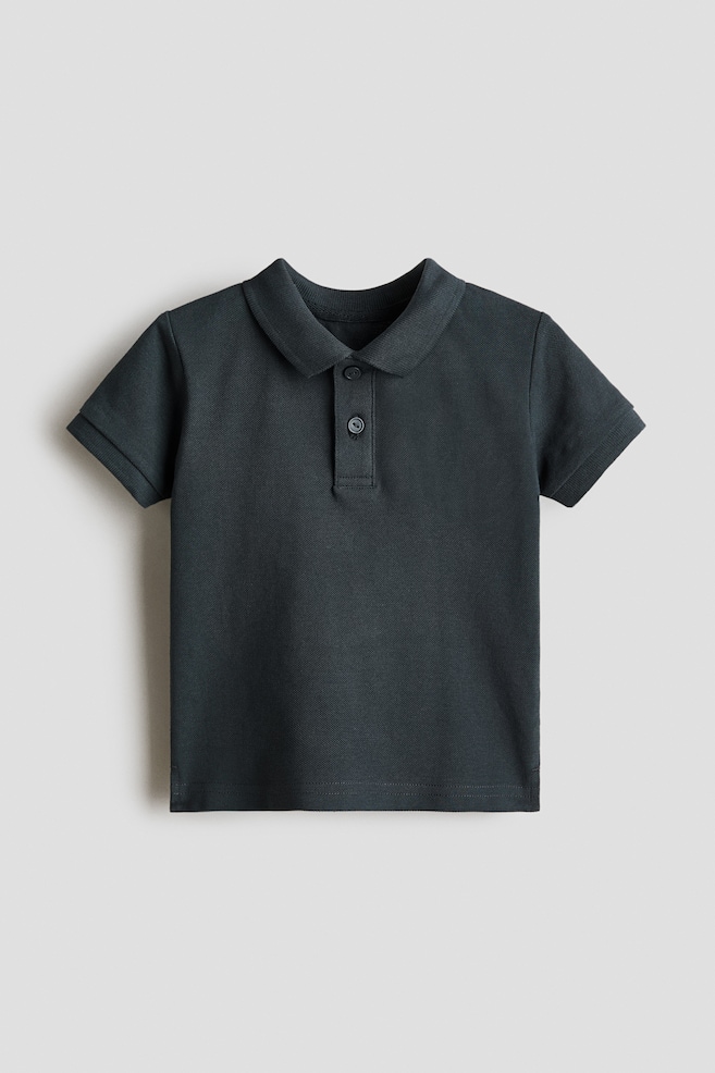 Cotton Piqué Polo Shirt - Dark gray/Beige/Navy blue/Light green/White - 1
