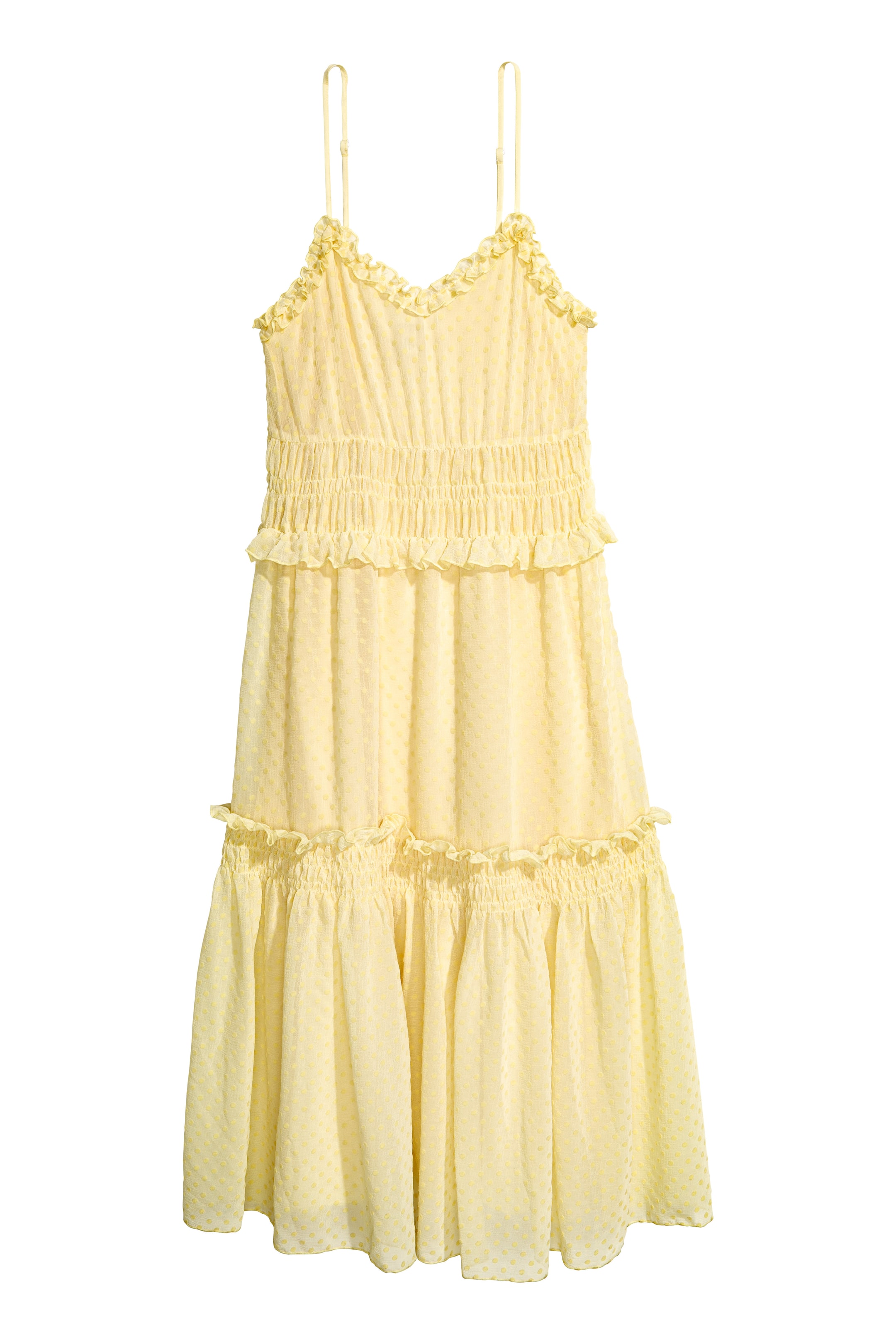 Agrandir l'image: Robe de longueur genou - Jaune clair/pois - FEMME | H&M FR 1
