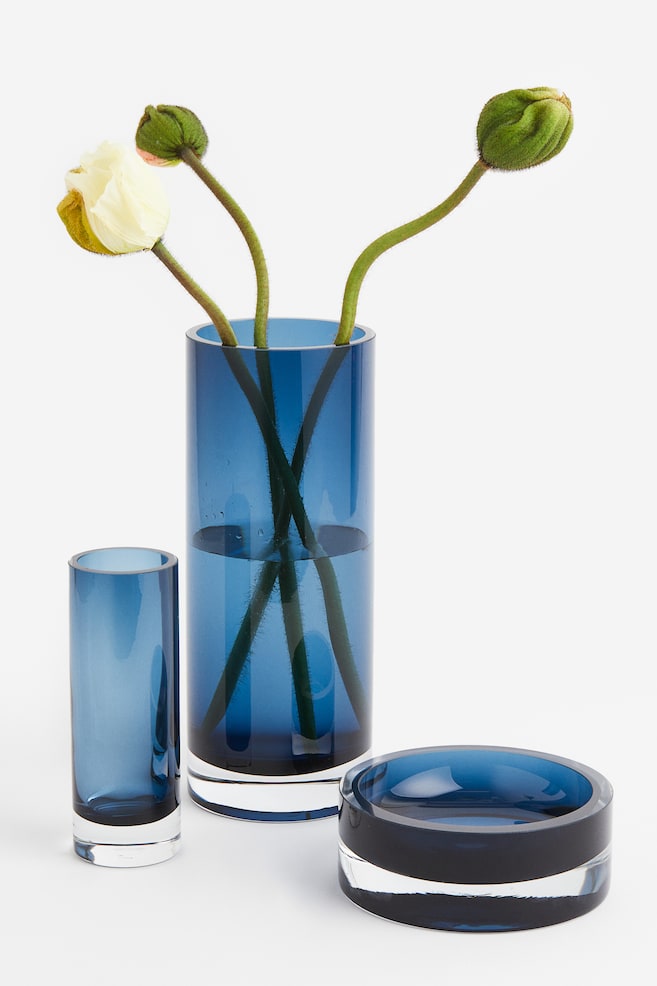 Small glass vase - Blue/Amber - 2