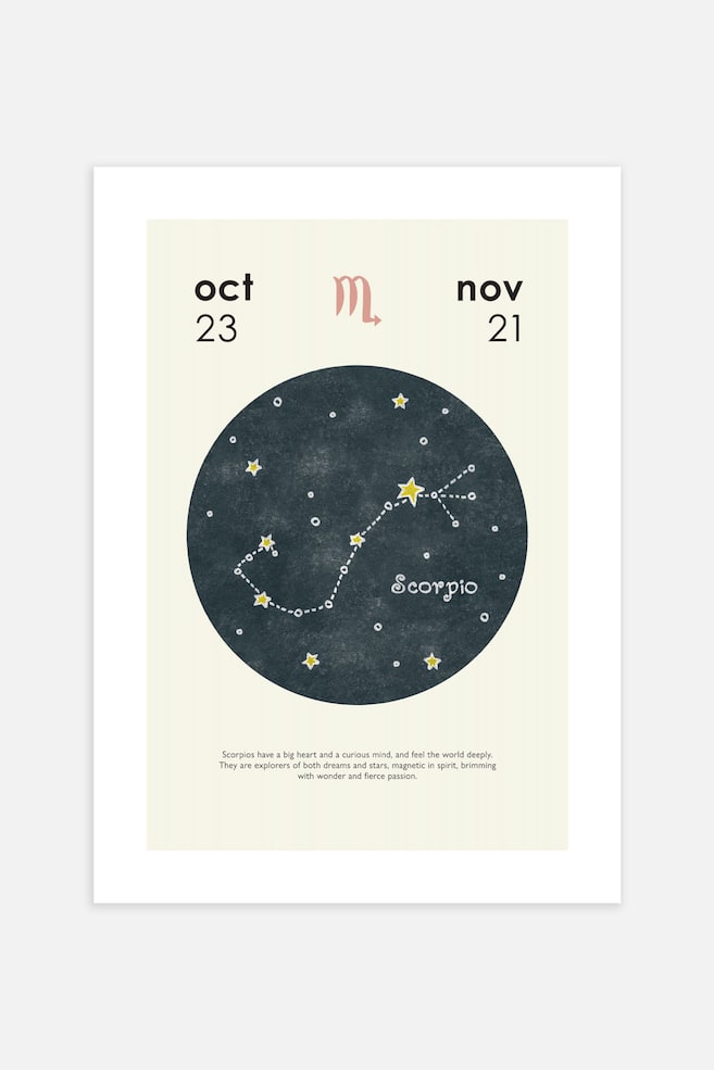 Zodiac Poster - Scorpio/Gemini/Virgo/Saggitarius/Leo/Aries/Capricorn/Cancer/Aquarius/Libra/Taurus - 1