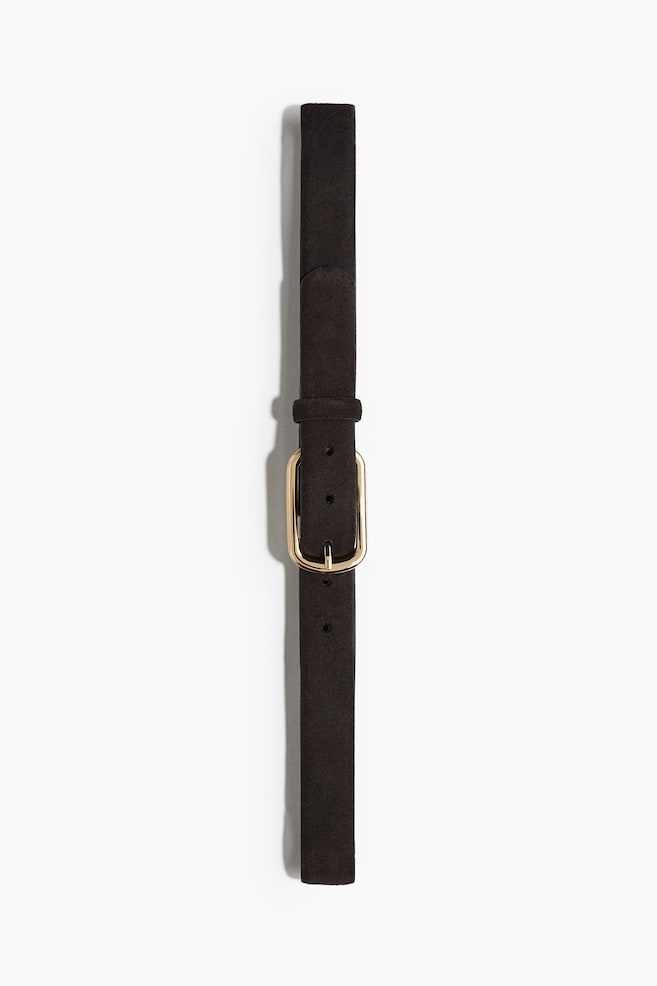 Ceinture en cuir velours - Marron foncé - 1
