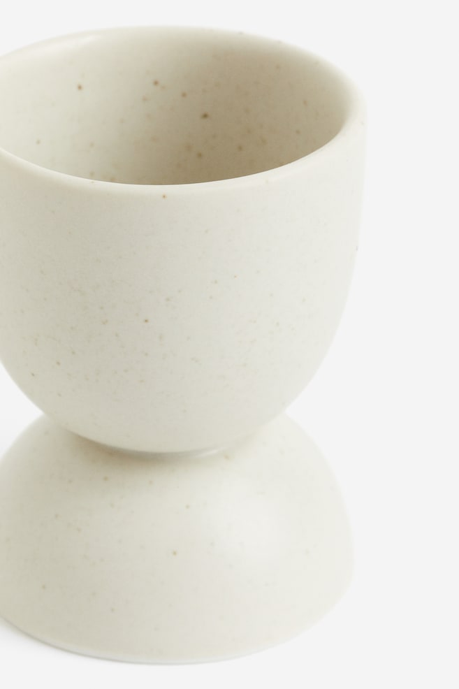 2-pack porcelain egg cups - Light beige /Black - 2