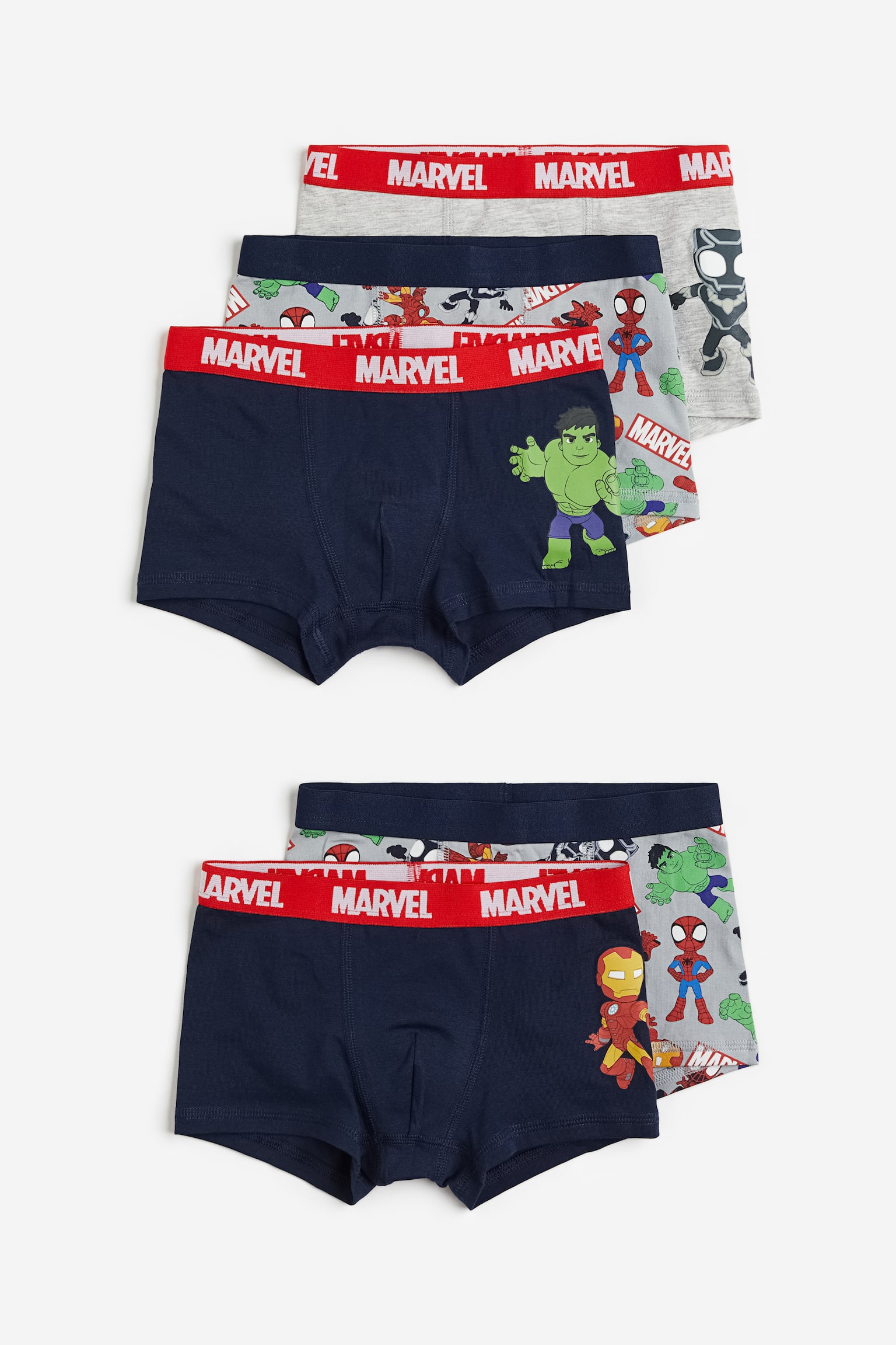 5-pack Boxer Briefs - Dark blue/Marvel Comics/Blue/Sonic the Hedgehog/Light green/PAW Patrol/White/Marvel Comics/Blue/Sonic the Hedgehog/Turquoise/Pokémon - 1