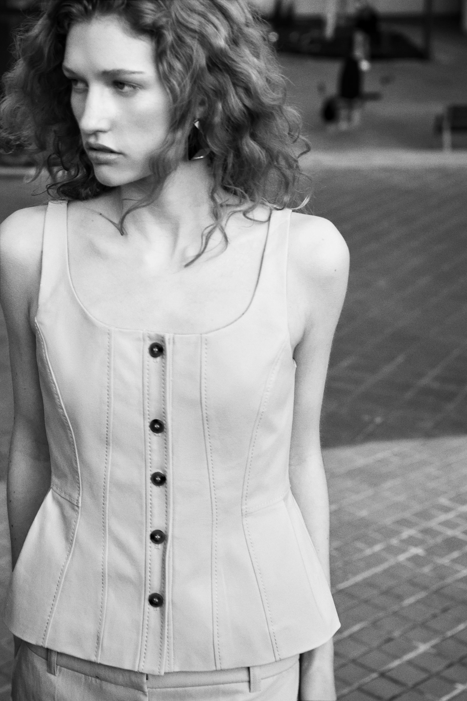 Fitted waistcoat - Light beige/Brown - 5