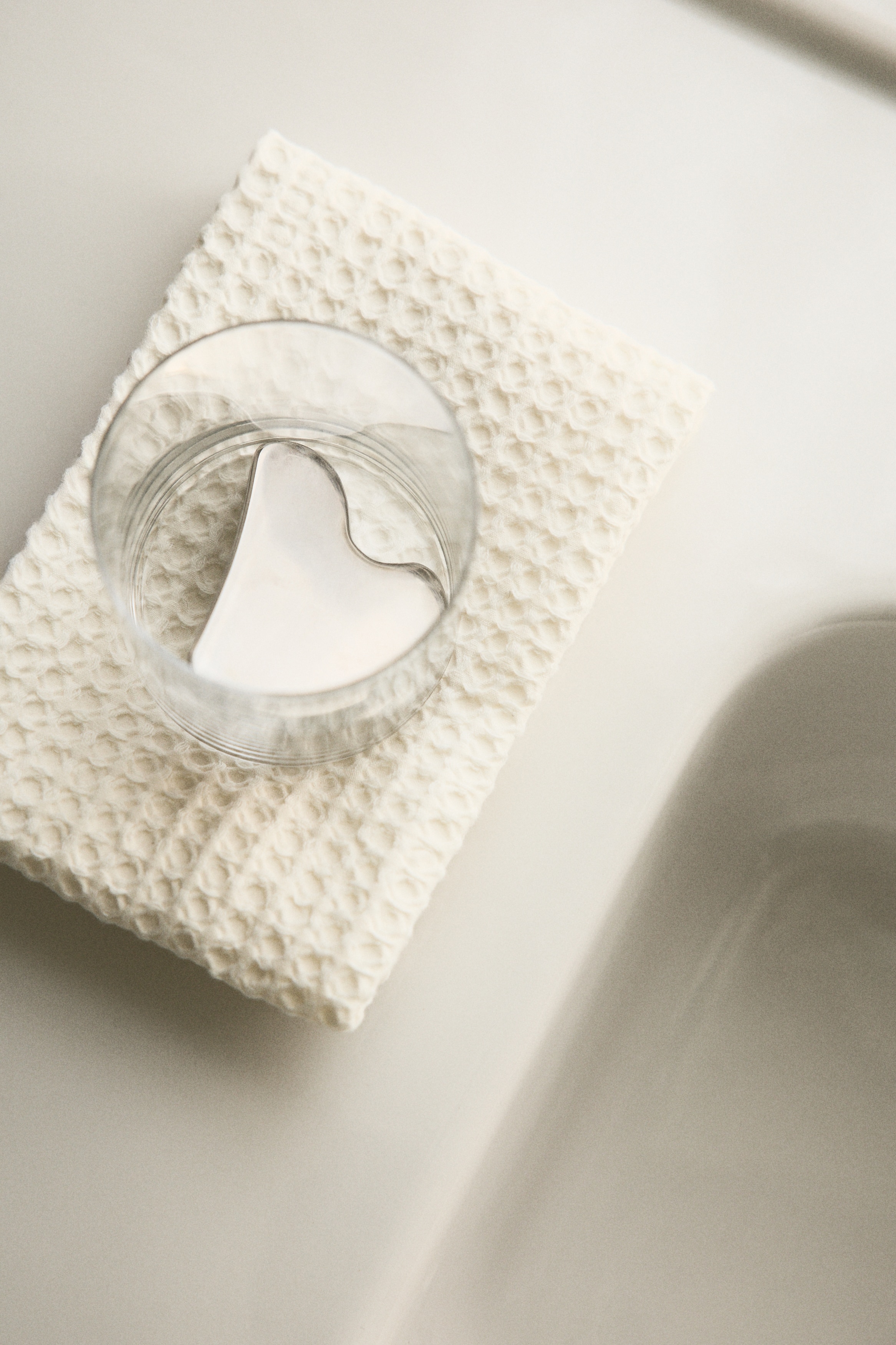 Ručník pro hosty s vaflovou texturou - Bílá/Světle žlutá/Tmavě béžová/Pudrově růžová