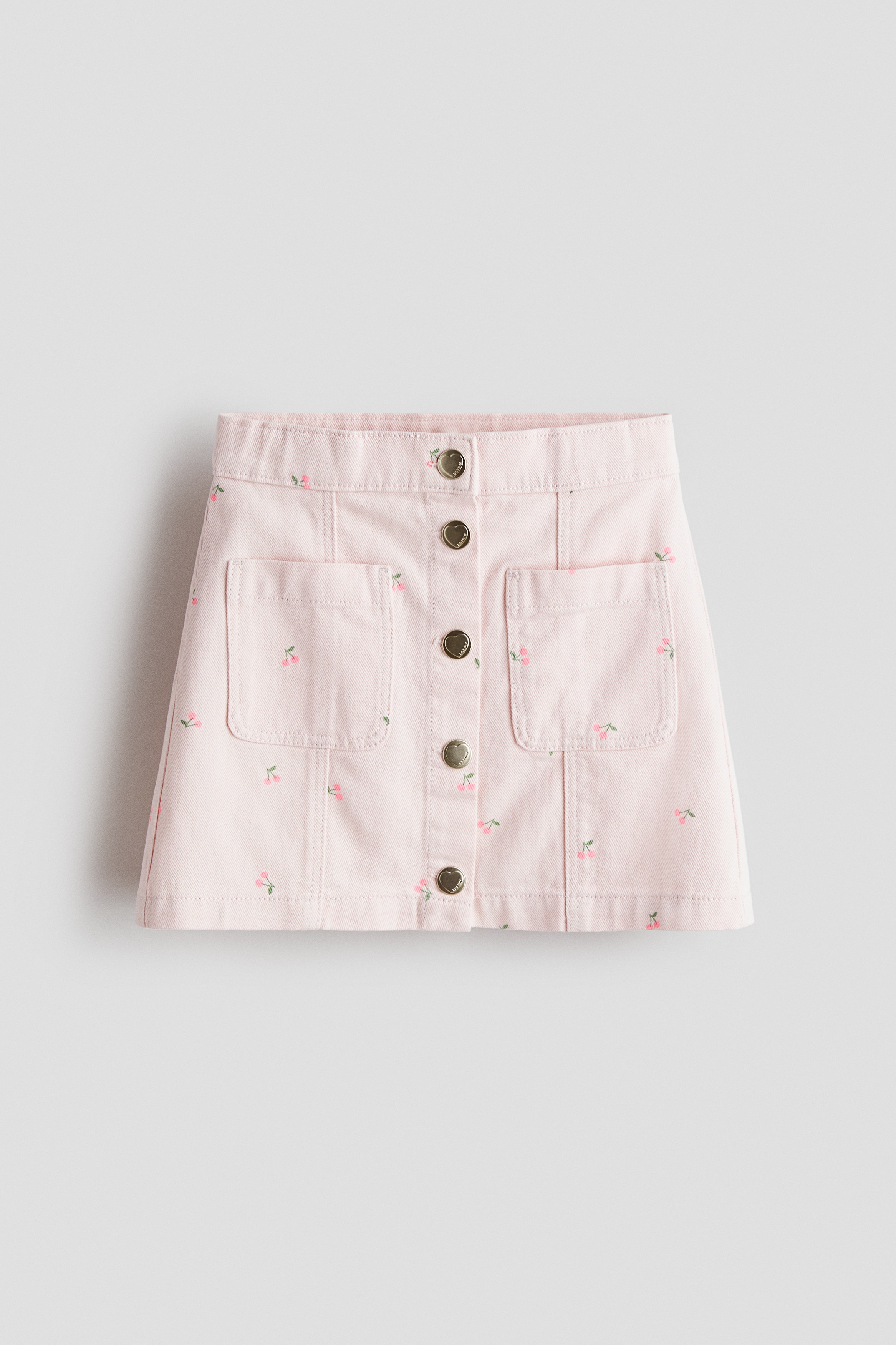 Cotton Twill Skirt - Light pink/cherries/Cream/floral