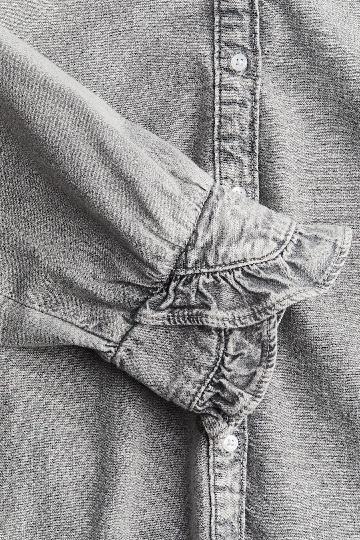 Ruffle-Trimmed Denim Blouse - image 5