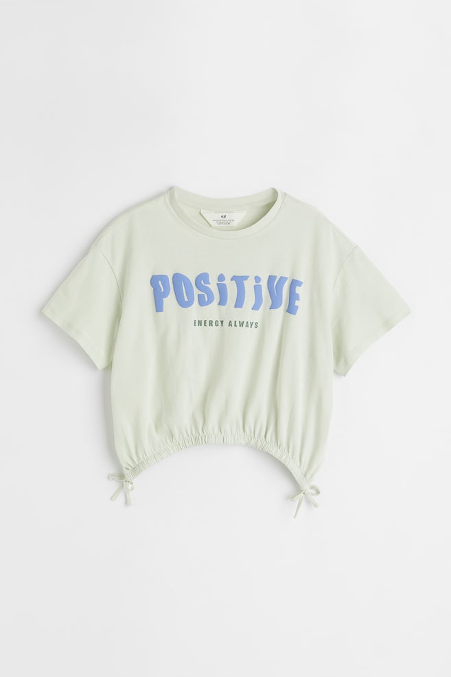 T-shirt med snøre - Lysegrøn/Positive/Lyseblå/Batikmønstret - 1
