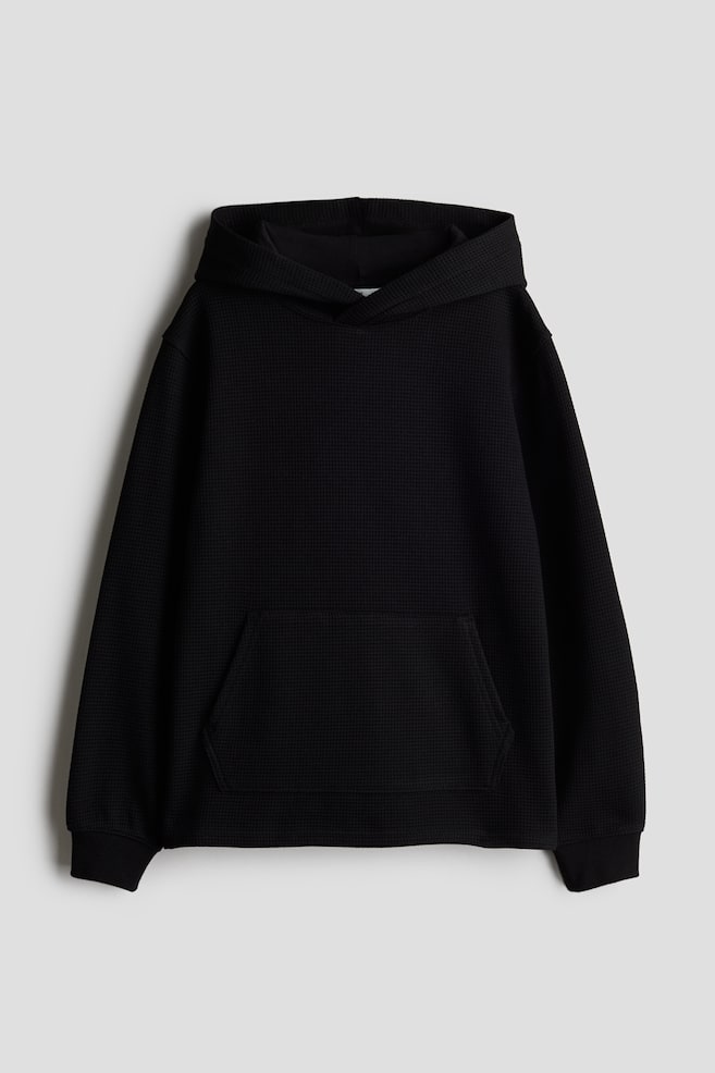 Maglia in jersey a nido d’ape - Nero/Grigio chiaro - 1