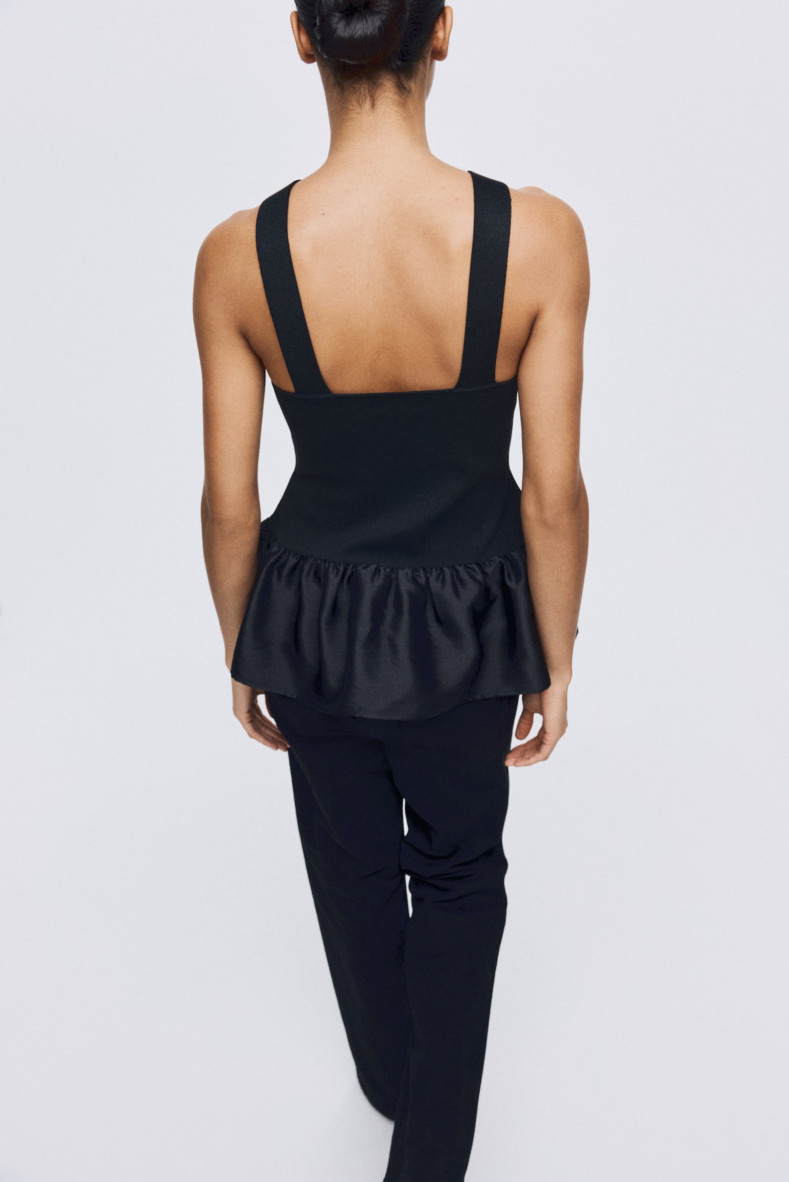 Bow-detail top - Black/Cream - 3