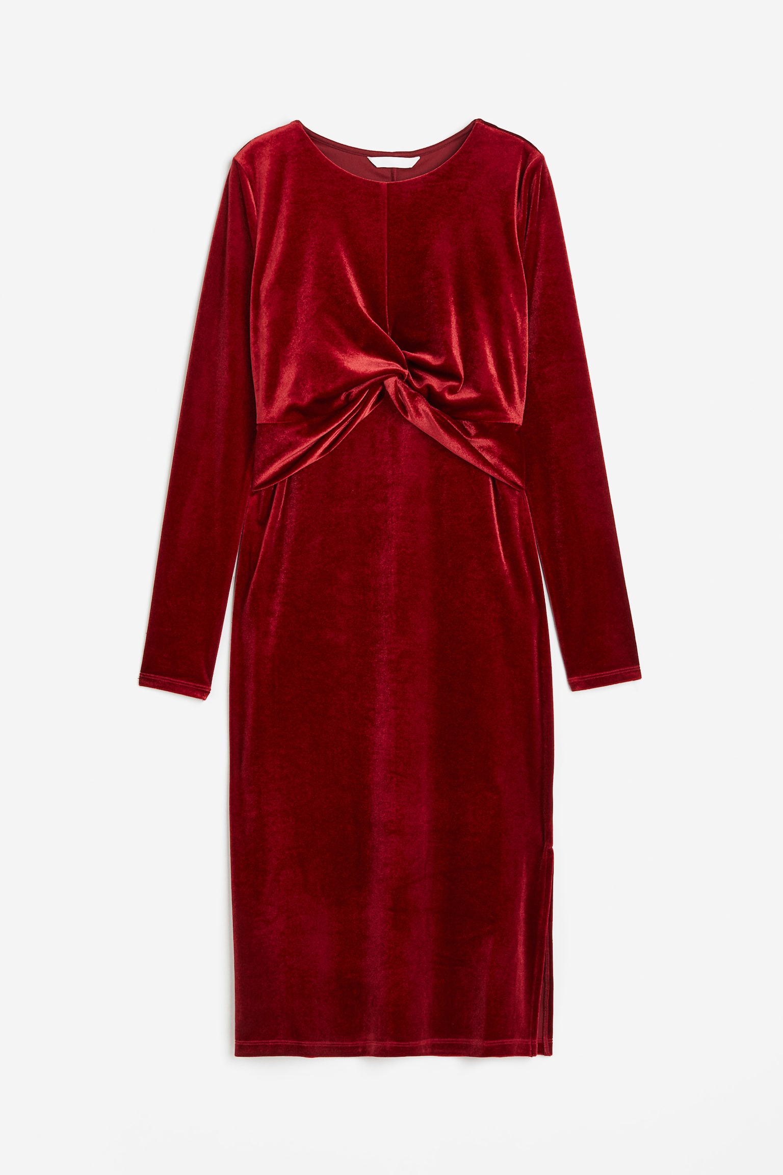 MAMA Velour nursing dress - Dark red - 1