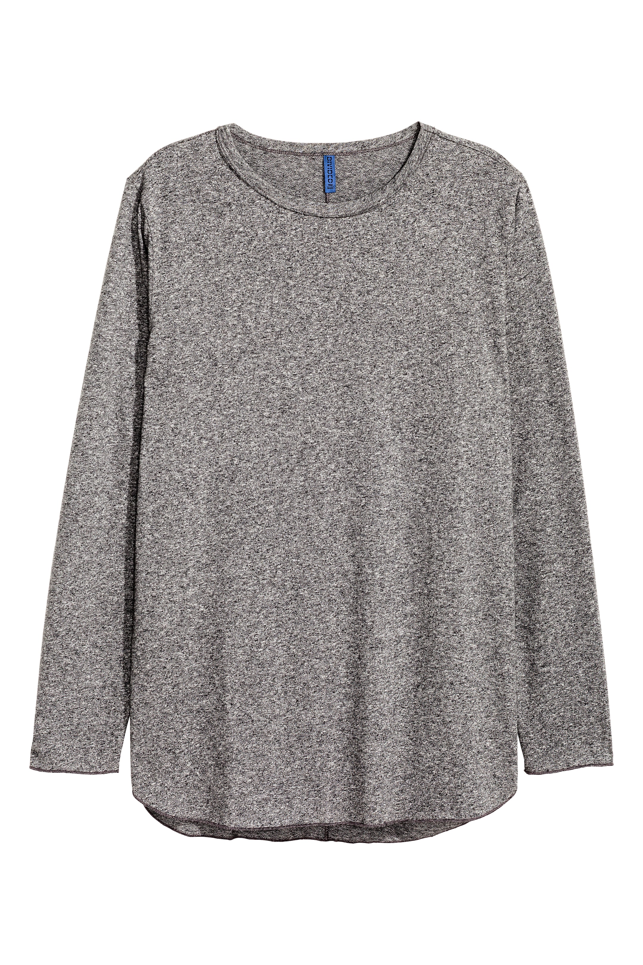 View larger image: Long-sleeved T-shirt - Dark grey marl - Men | H&M GB 1