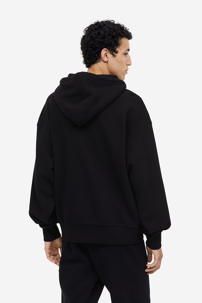 Oversized Fit Zip-through hoodie - Black/Beige/Dark blue/Khaki green - 5