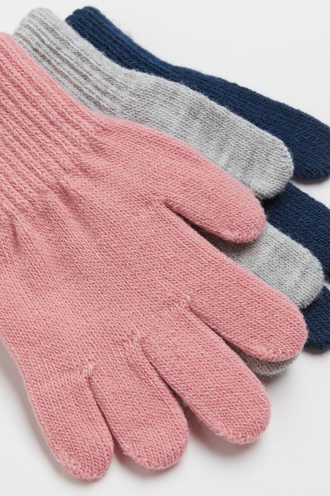 3-pack gloves - Navy blue/Pink/Light grey marl/Light purple/Plum - 2