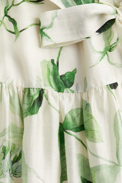 Cream/Green Floral Dress