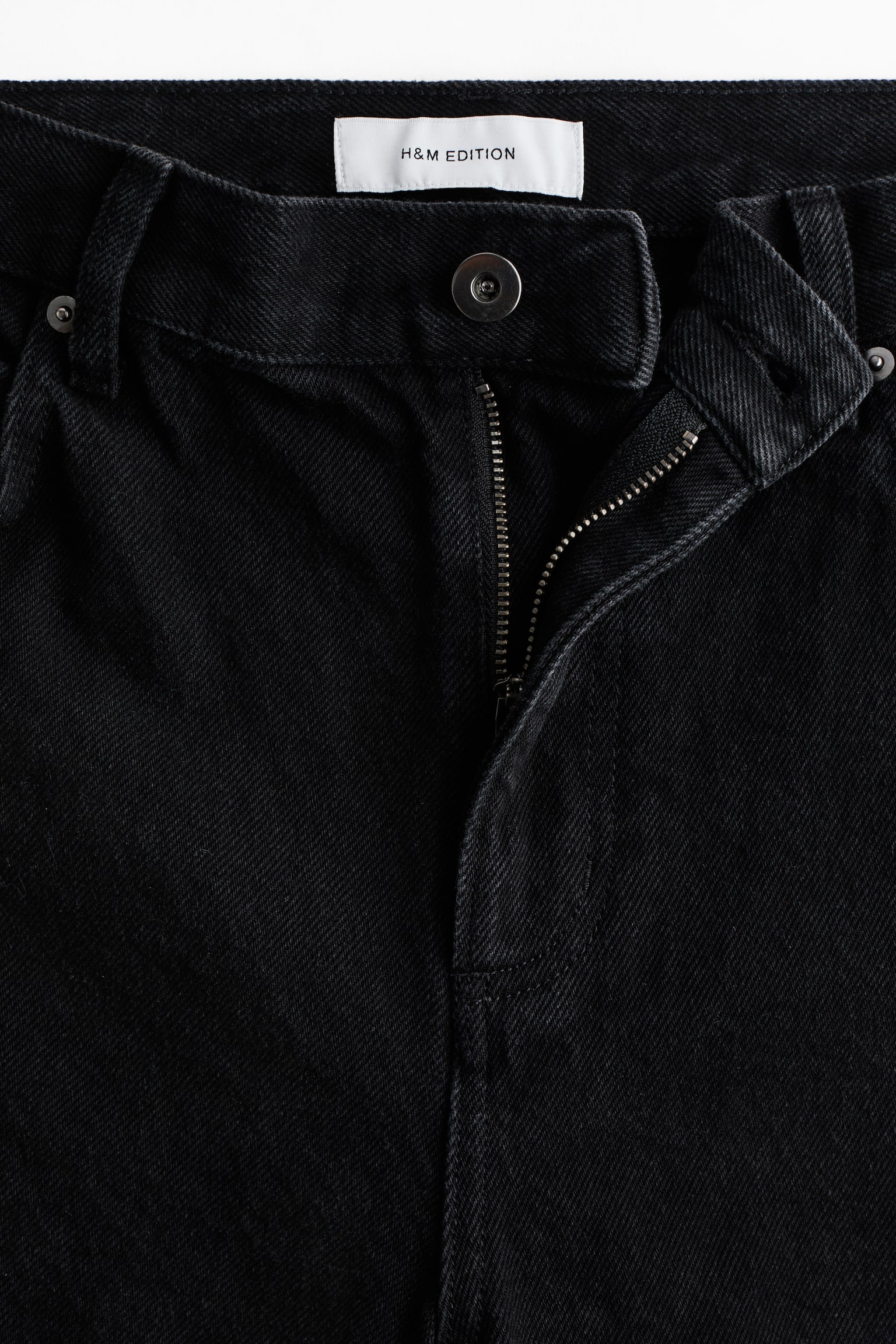 Crochet look-detail jeans - Black - 5